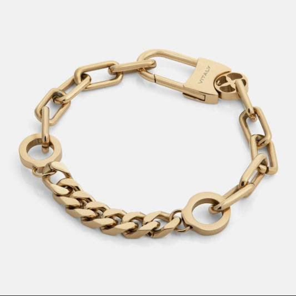 Vitaly Oblique Gold Chain Bracelet Collection